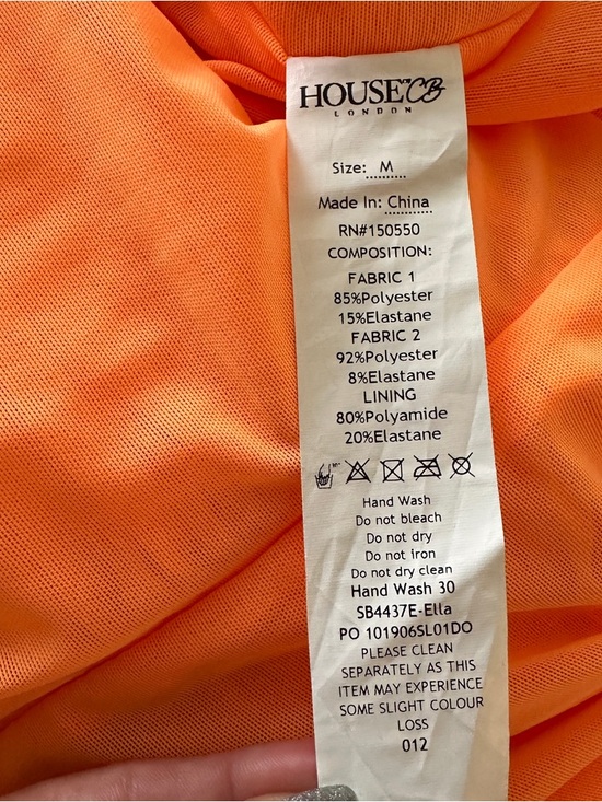 HOUSE of CB Tangerine Ruched Organza Mesh Mini Dress Sz. M - Picture 12 of 15